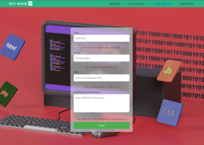Softjswp gallery-dev-book-add-book-page-with-error