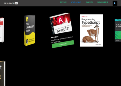 Softjswp gallery-dev-book-catalog-page-with-dark-mode-theme